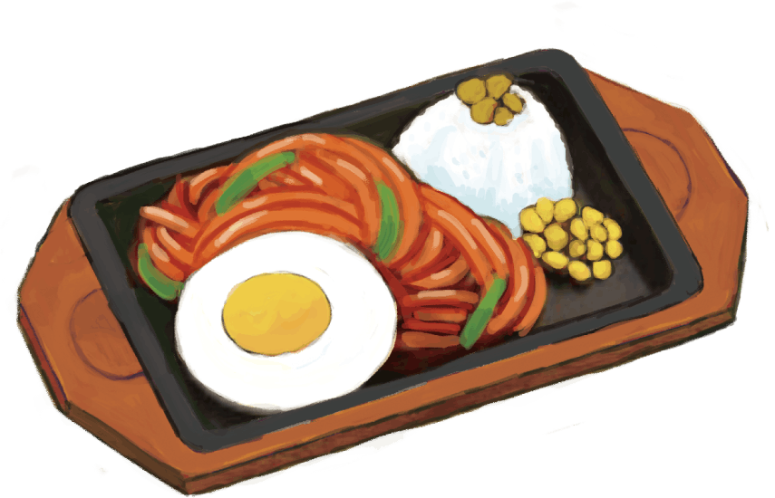 鉄板ナポリタン＆ライス